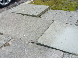 Photo of uneven paving stones