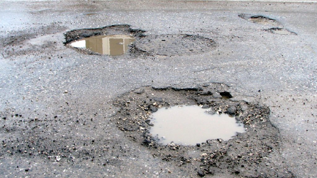 Photo of potholes