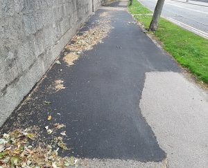 Photo of repaired pavement of Springfield Road