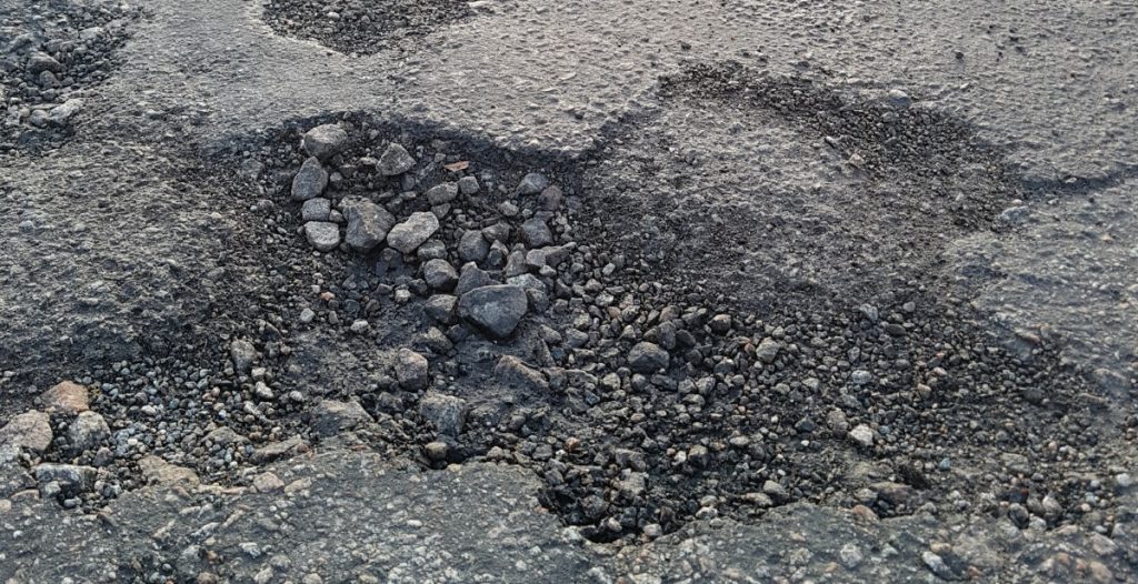 Photo of potholes