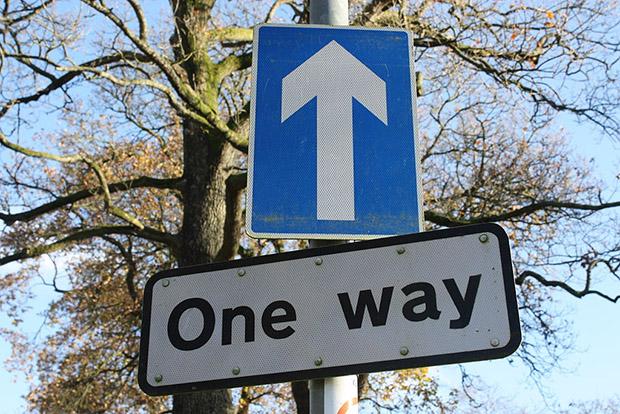 Photo of one way sign
