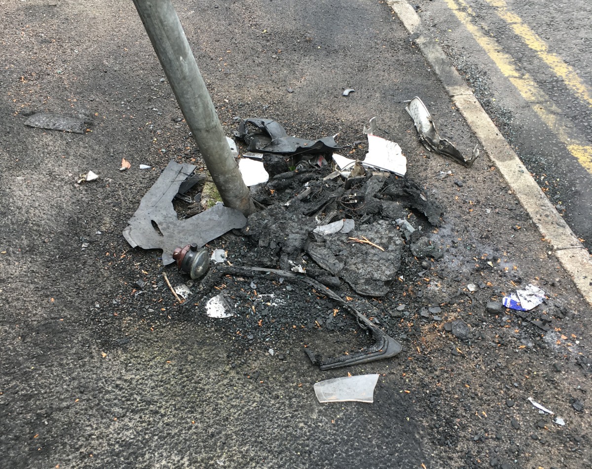 Photo of debris left on Countesswells Road