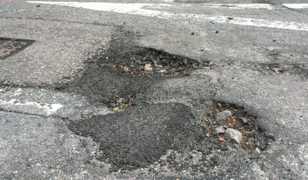 Photo of potholes on Salisbury Terrace